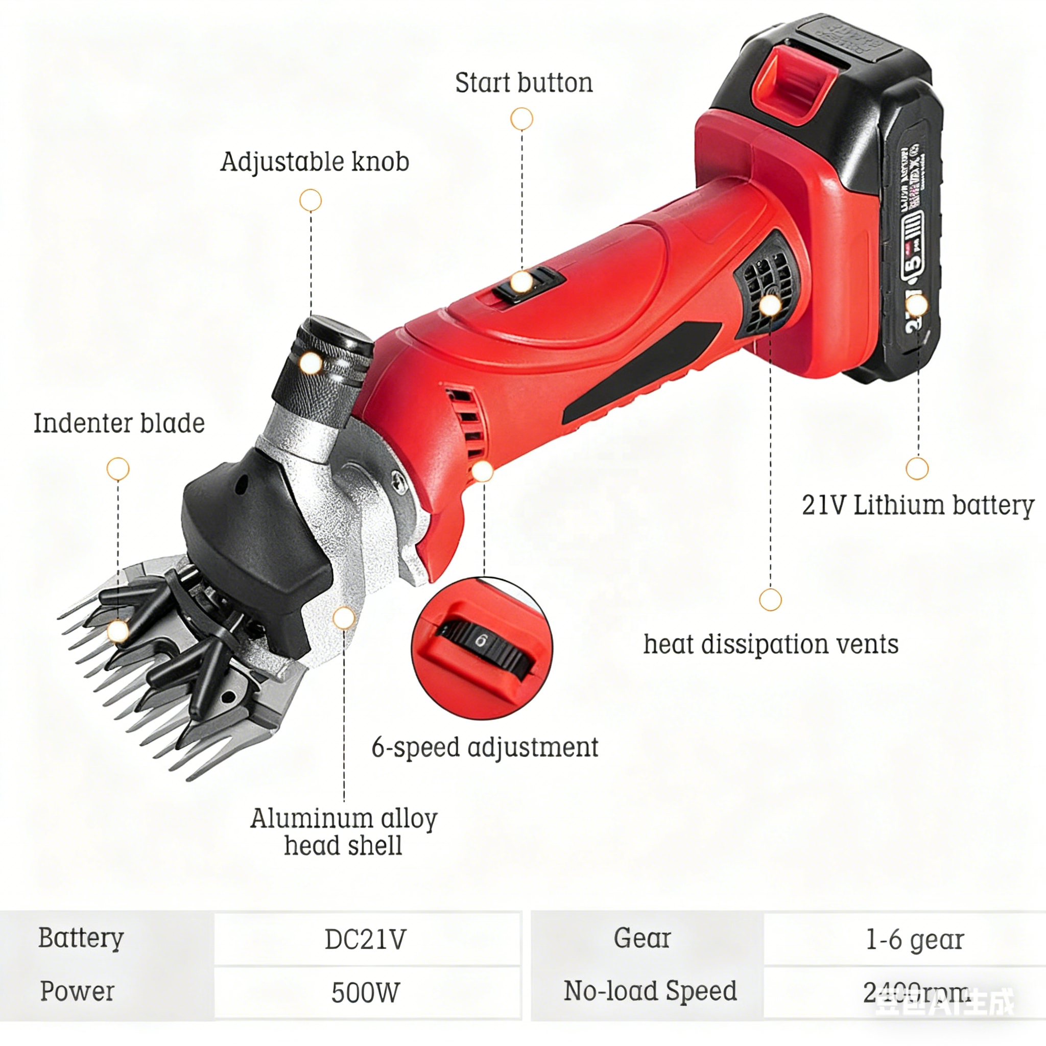 220V Electric Sheep Clippers Wool Cutting Scissors Trimmer Shearing Machine for Sheep Hair