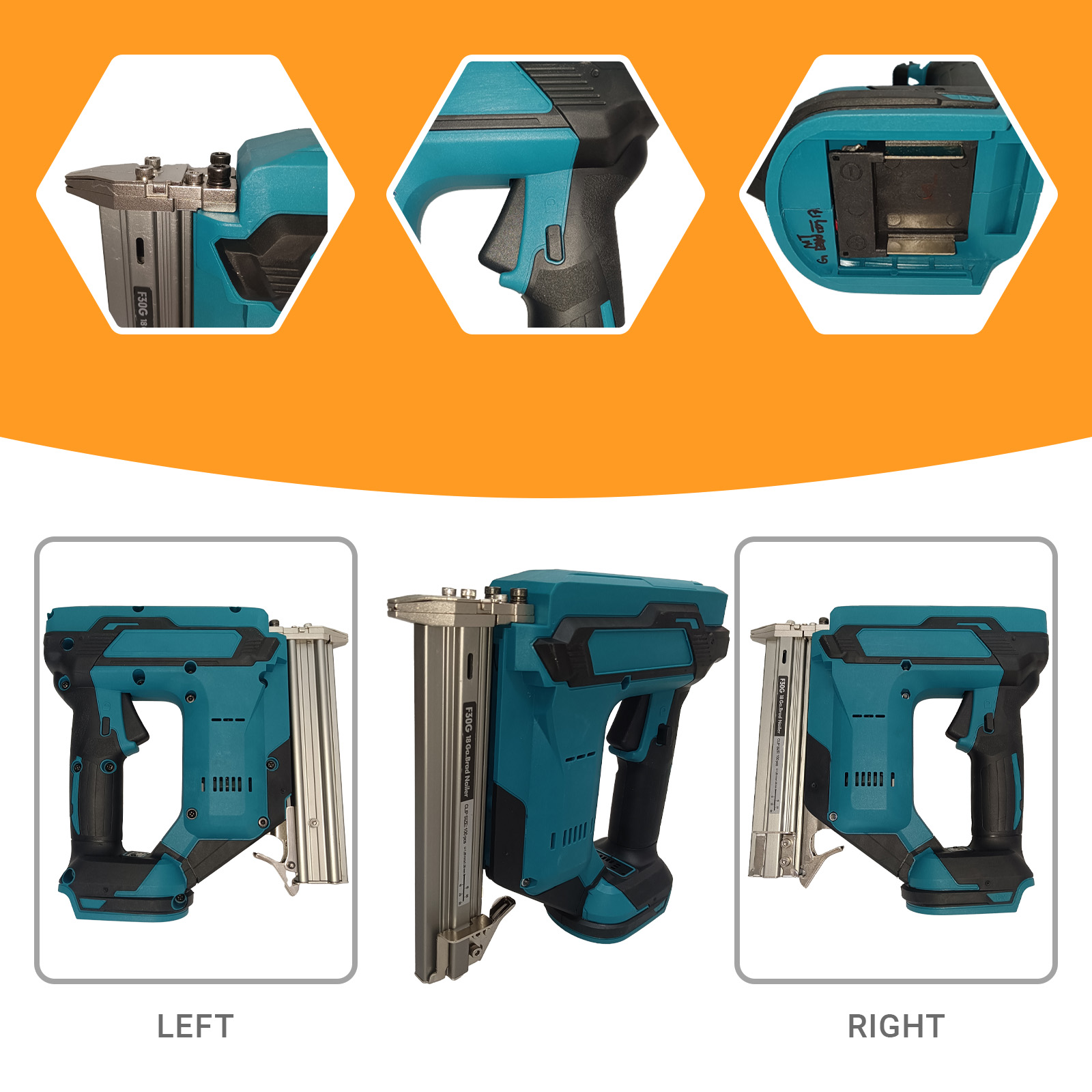 Portable Rechargeable Lithium Battery Nail Gun Industrial DIY Woodworking Electric Nail Gun