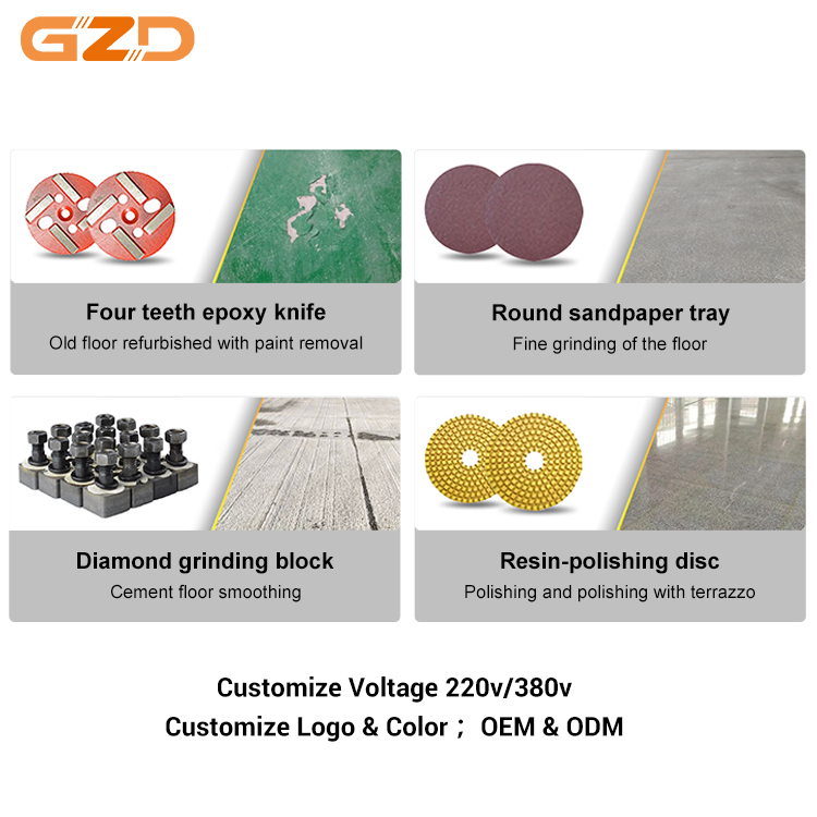 GZD 350mm 400mm Heavy Duty Electric Grinder 110V 220V 380V Concrete Grinding Machine for Polishing and Coating Removal