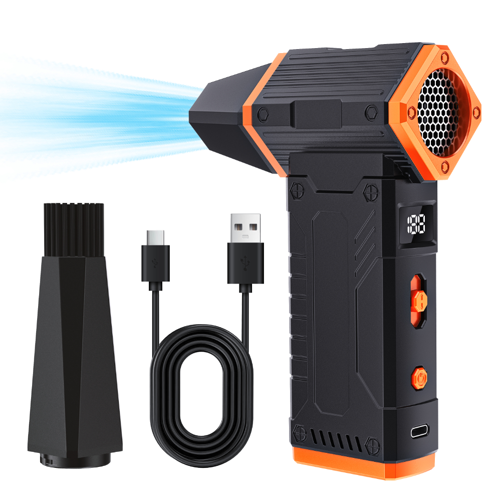 Handheld Cordless Blower Compressed Air Duster Blower Turbo Jet Fan For Cars, Keyboard,Home, Outdoor-Electric Snow