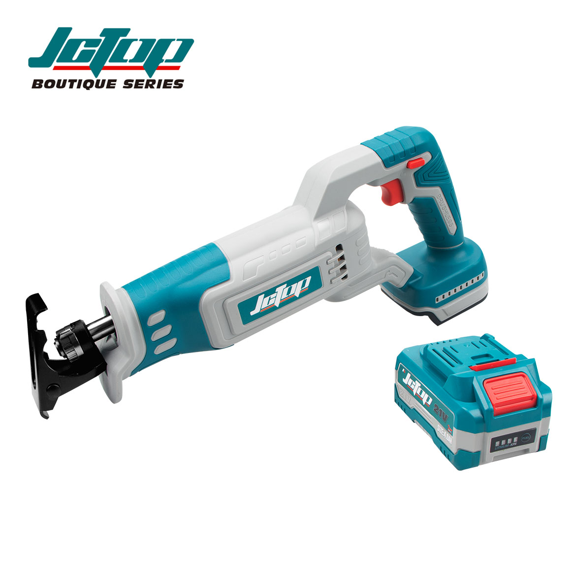 JCTOP Industrial Grade Lithium Electric Cordless Reciprocating Saw Chain Saw Tile Wood Metal Cutting Tool