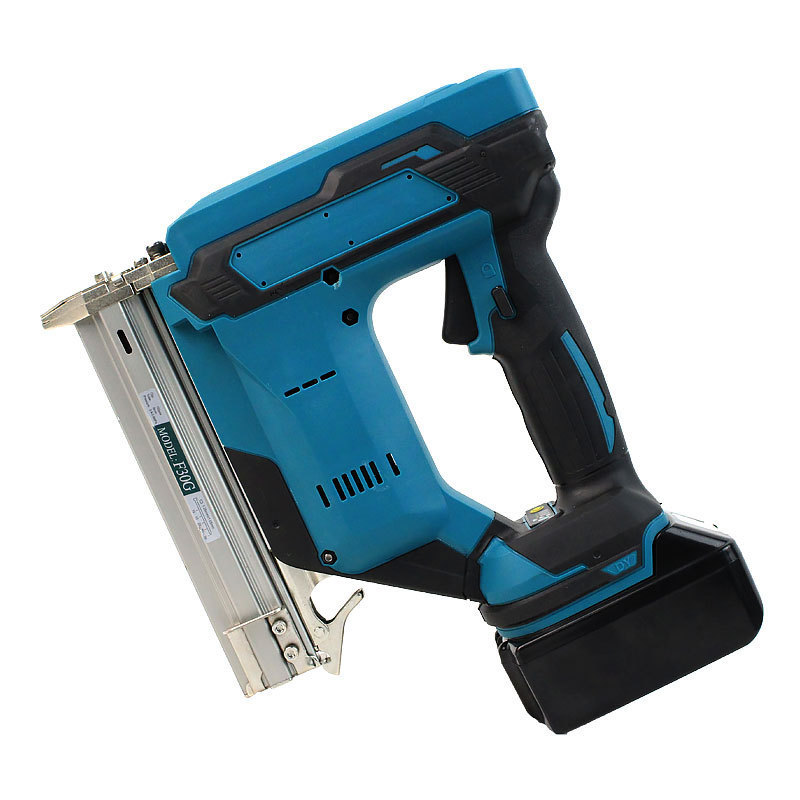 Cordless Lithium-Ion Battery-Powered Brad Nail Gun Single-Shot Automatic Woodworking Staple Gun Stainless Steel DIY