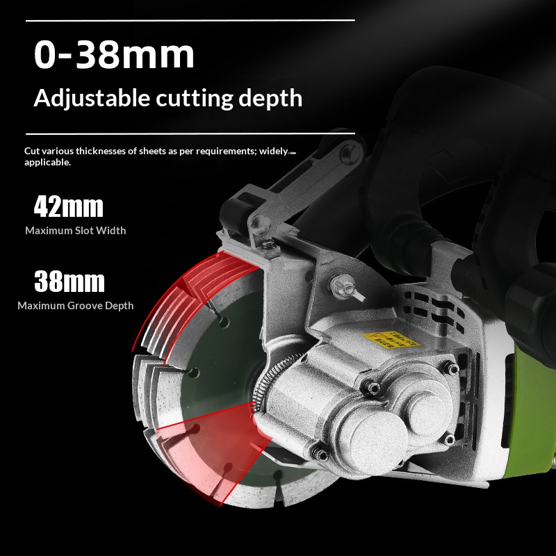 Power One-Step Forming Industrial Concrete Cutter Wall Grooving Machine Dust-Free Slotting with 220V Electric Source