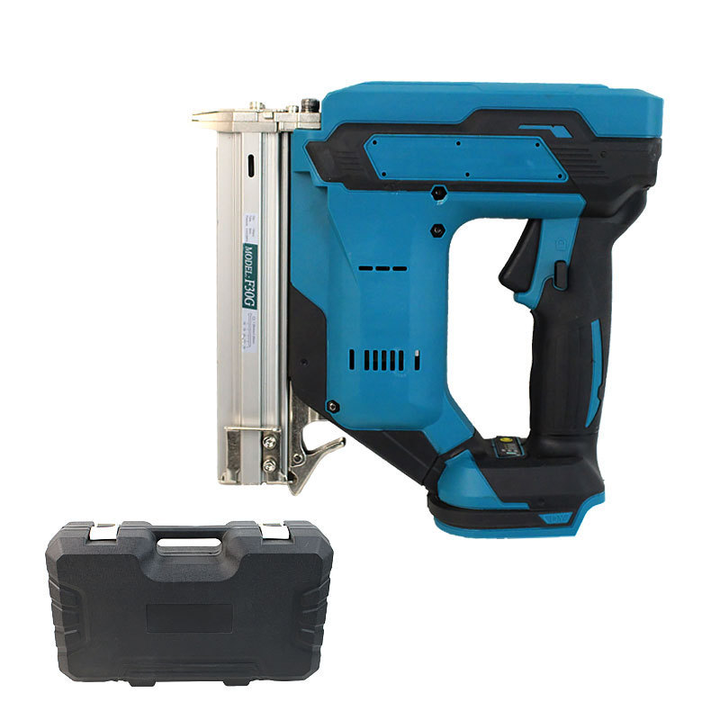 Cordless Lithium-Ion Battery-Powered Brad Nail Gun Single-Shot Automatic Woodworking Staple Gun Stainless Steel DIY