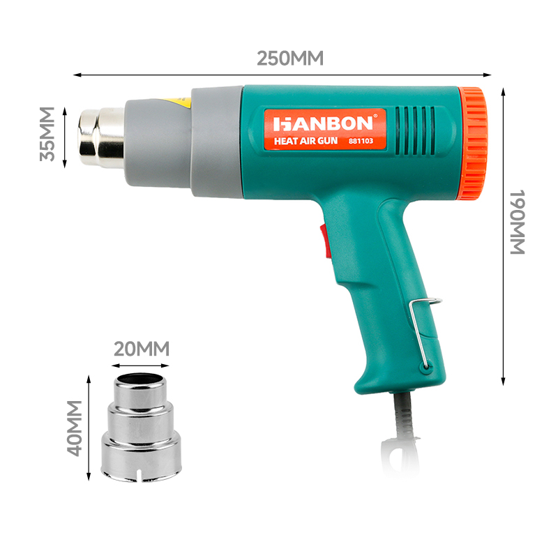 Professional New Model 2000w Electric Quick Portable Temperature Controlled Heat Hot Air Gun Shrink Wrap