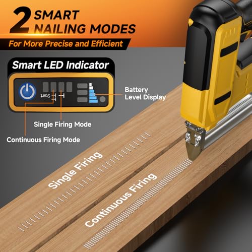 Cordless Brad Nail Gun 21V Lithium Battery 2-in-1 Electric Stapler and Nailer F30 Portable Power Nailer for DIY Woodworking