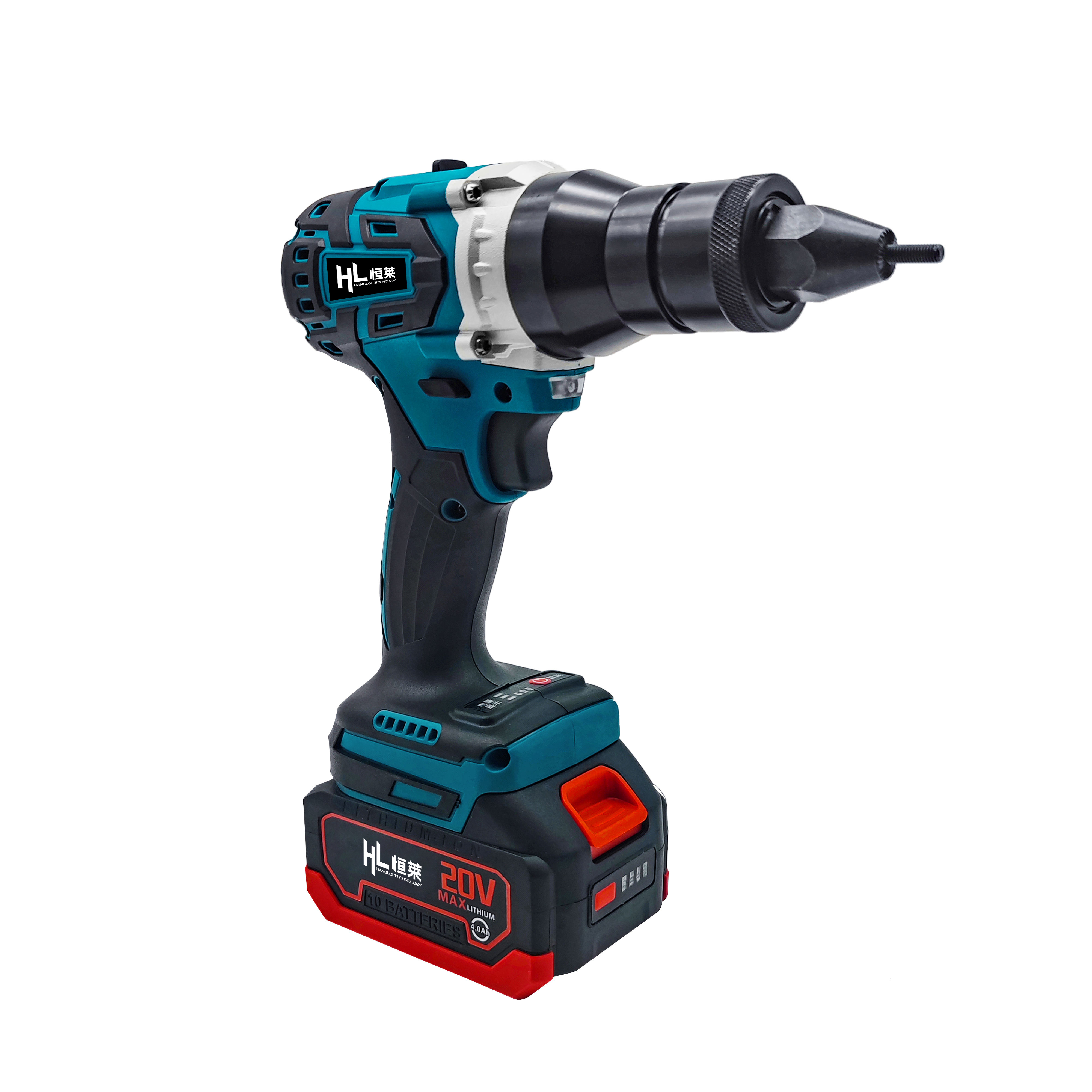 20V Cordless Brushless Motor Fully Automatic Industrial Lithium Battery Nut Riveting Gun M3-M12 Nut Rivet Machine Tool for DIY