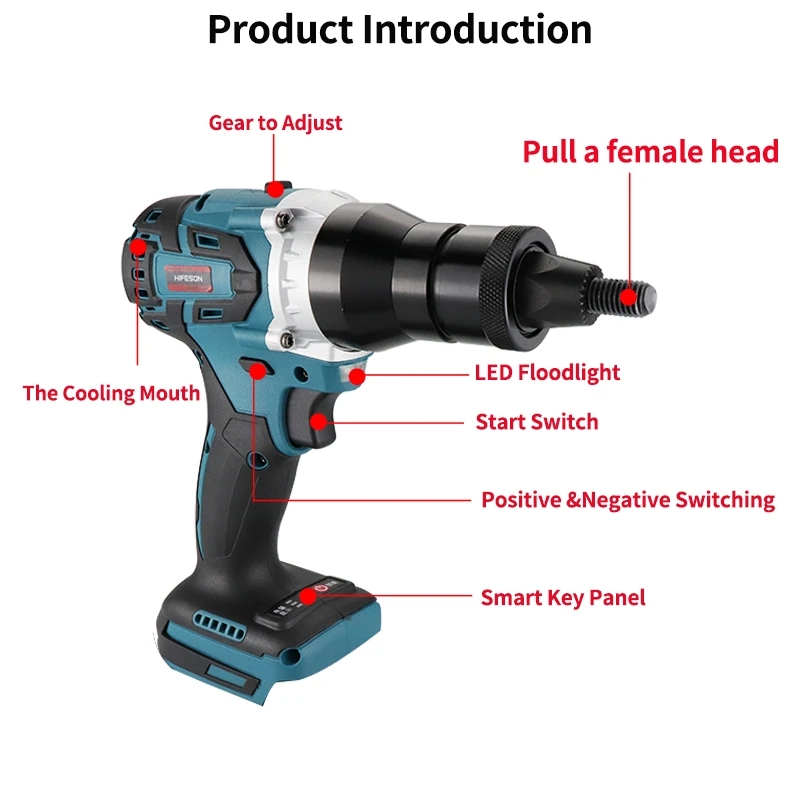 Industrial Brushless Electric Cordless Rivet Gun