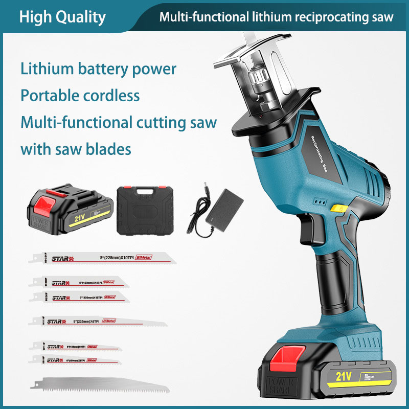 High Power Cordless Sabre Saw Lithium Battery Electric Reciprocating Saw Portable Cutting Tools Garden Branch Pruning Saws