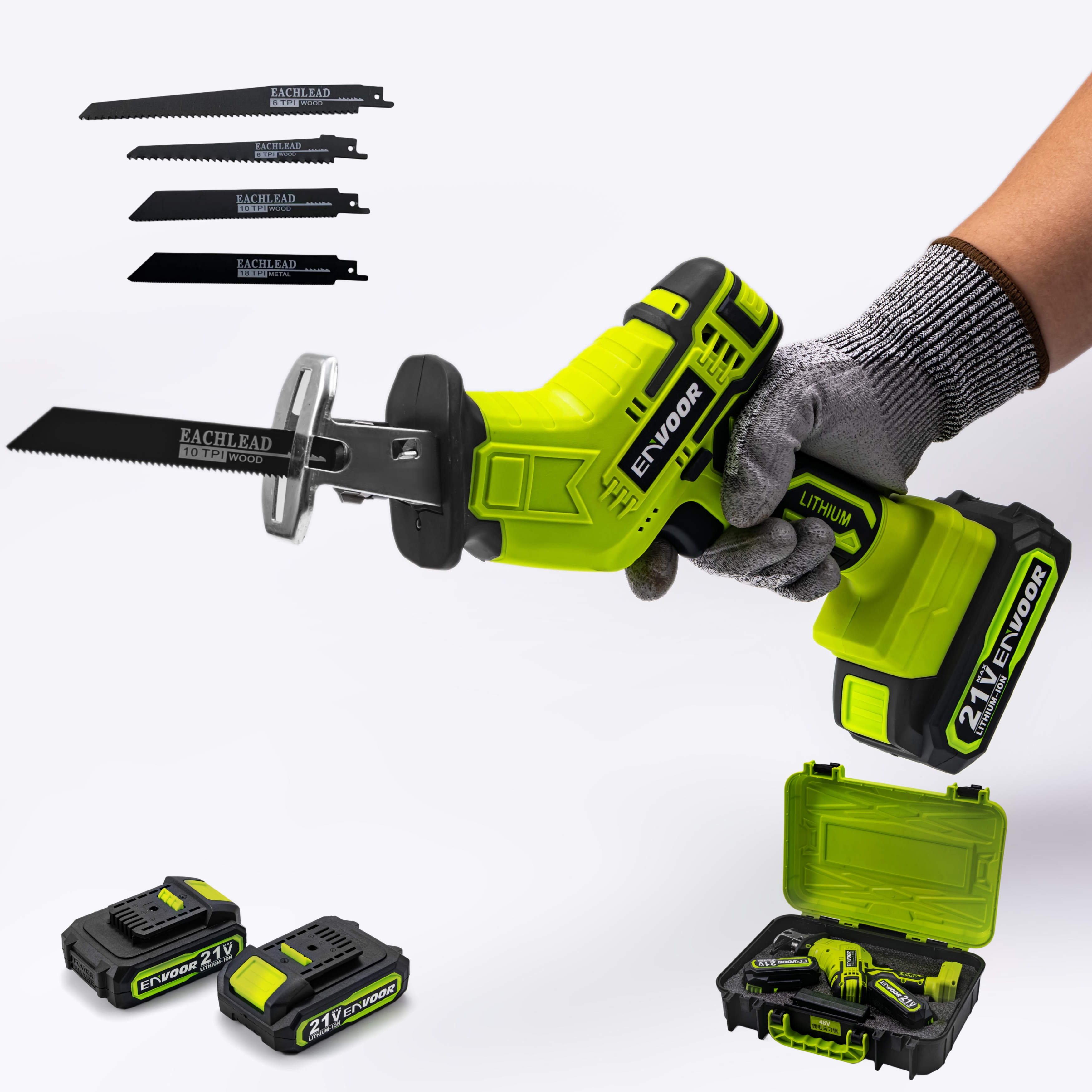 Professional Lithium Battery Saw 21V Household Cordless Saber Electric Reciprocating Saw
