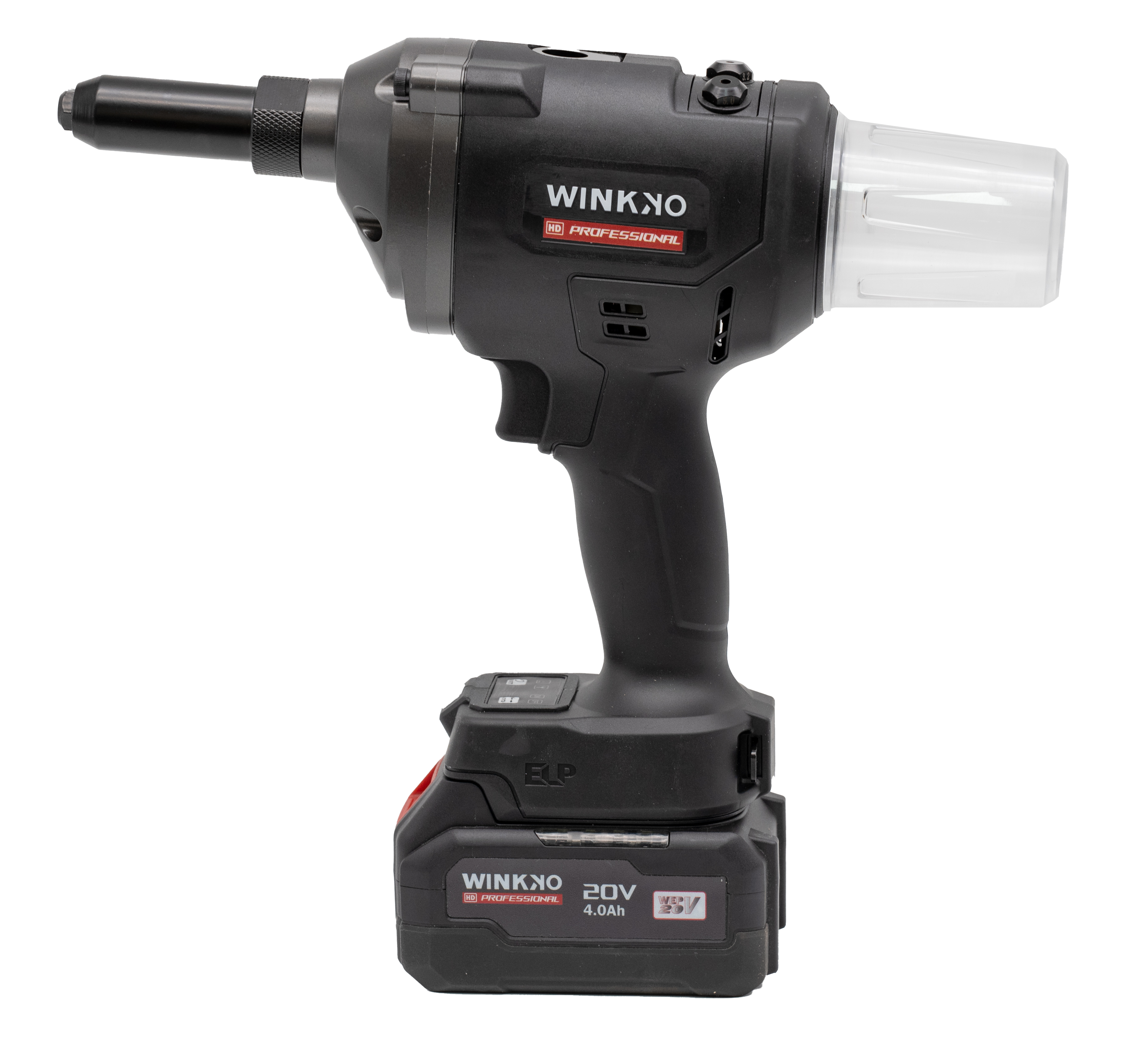 WINKKO Customized Core-Pulling Riveter 3.0/4.0/5.0/6.0/6.4mm Brushless Cordless Rivet Gun With Battery Convert