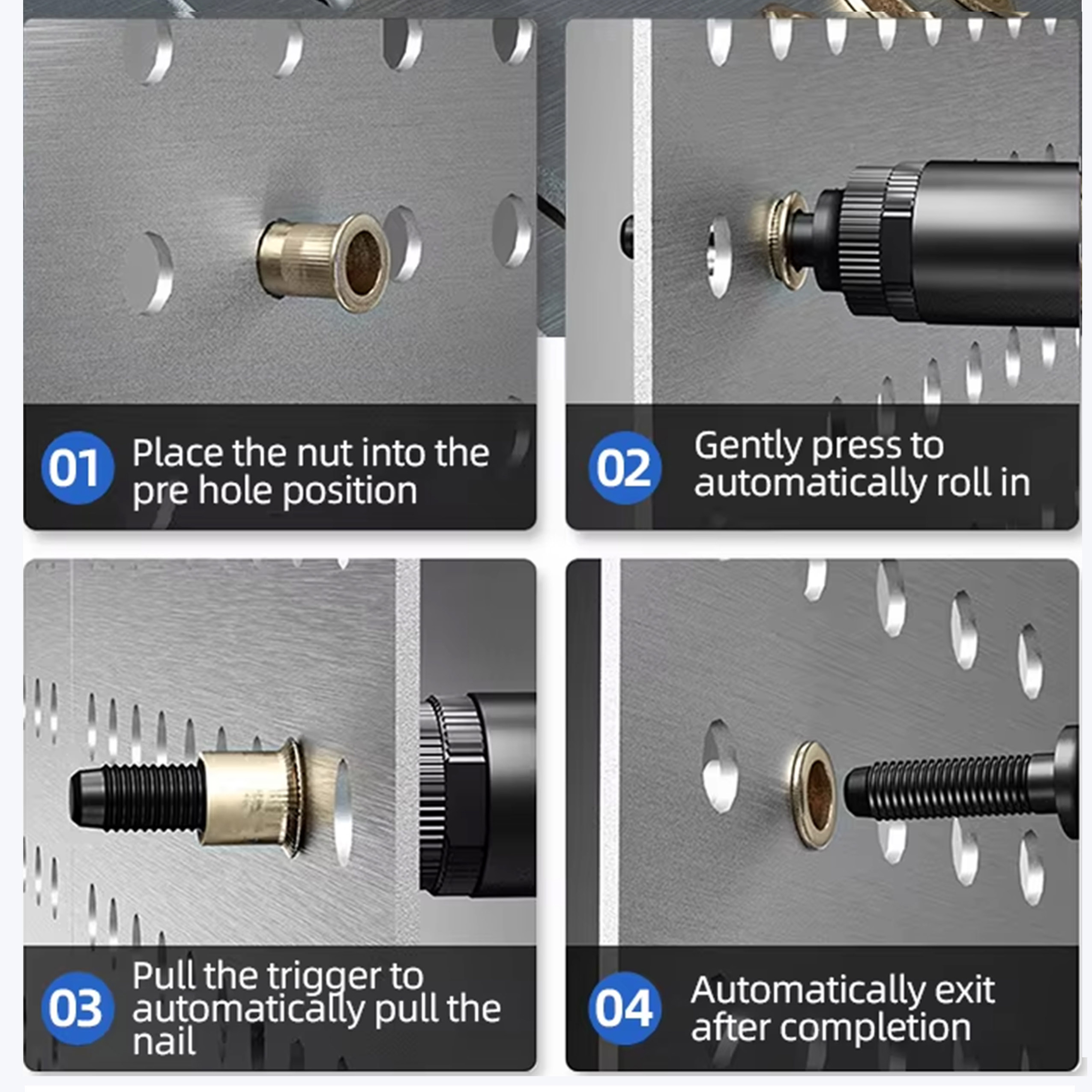 Professional-grade Cordless Lithium Battery Rivet Nut Tool Brushless Motor Adjustable Riveting Force High-precision LIHe LH-N10