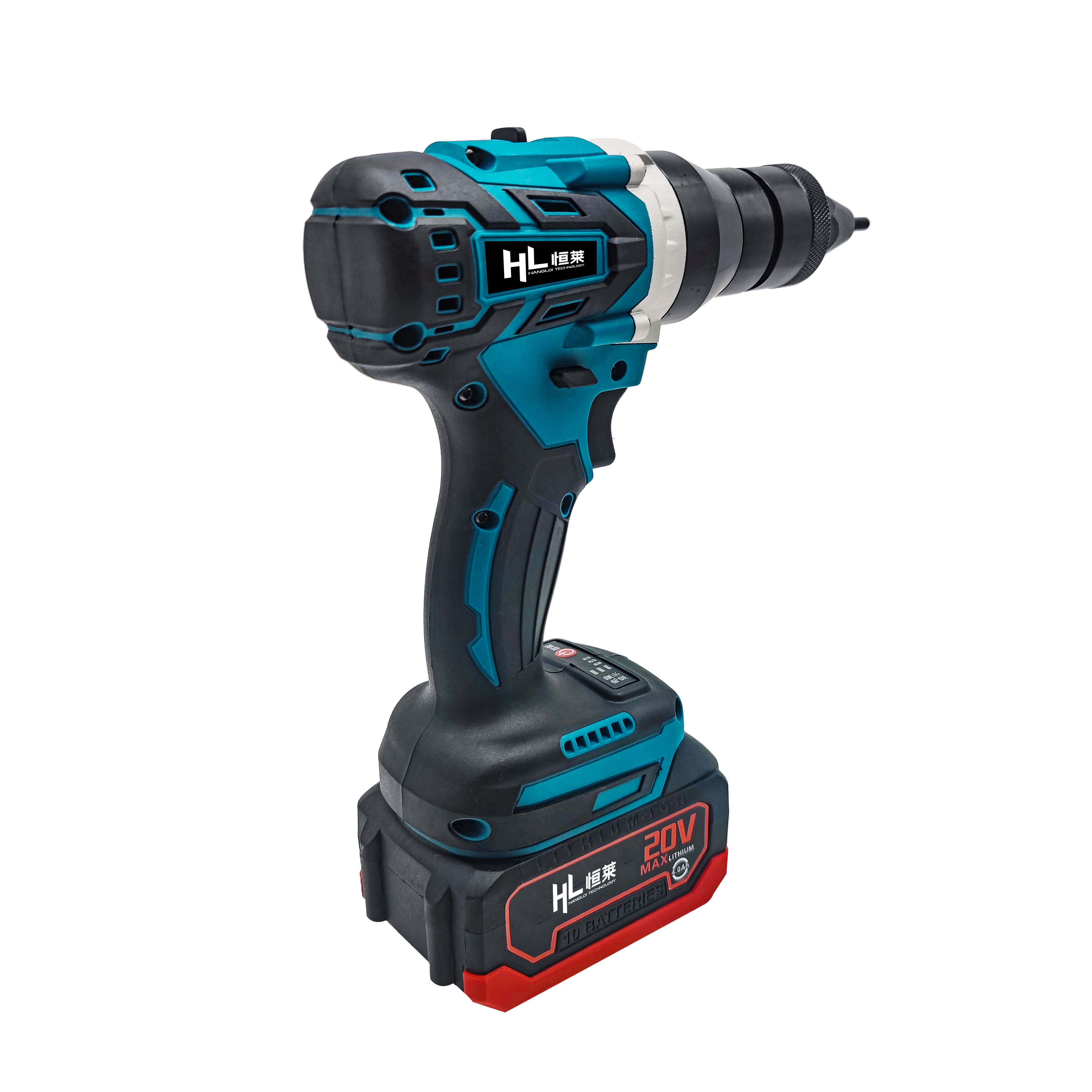 20V Cordless Brushless Motor Fully Automatic Industrial Lithium Battery Nut Riveting Gun M3-M12 Nut Rivet Machine Tool for DIY