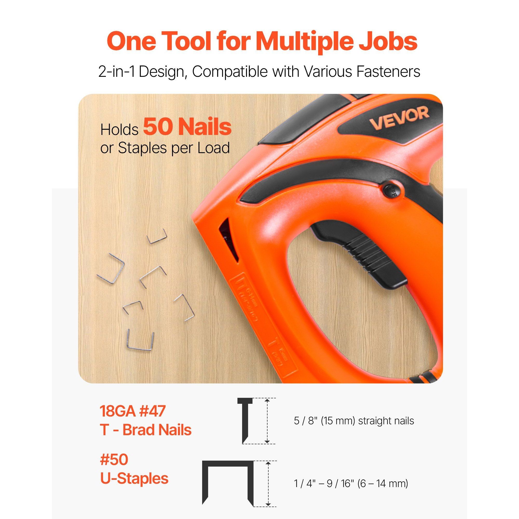 Electric Light-Duty Nail Gun 5/8 Inch 1000 Pcs Staples 3-Year Warranty Plastic for Woodworking Diy Projects Non Slip