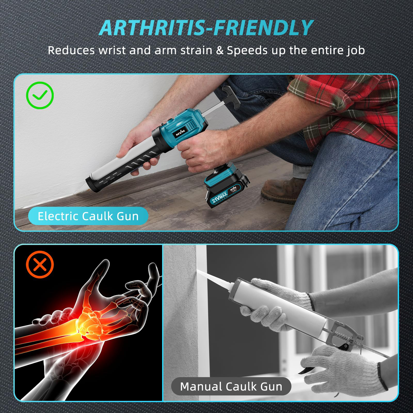 20V Mini Professional Industrial Cordless High-Pressure High-Power Anti-Drip Plastic and Silicone Caulking Gun