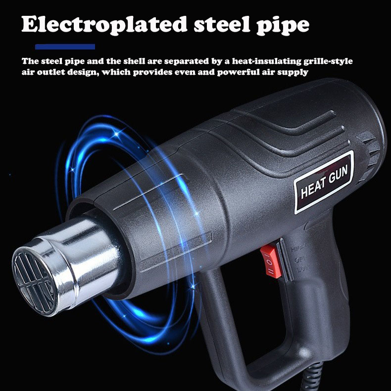 2000W Hot air Gun Home Commercial Car Film Baking Gun Hot air Gun Industrial Electric Heating Blowing Heat Shrink Film