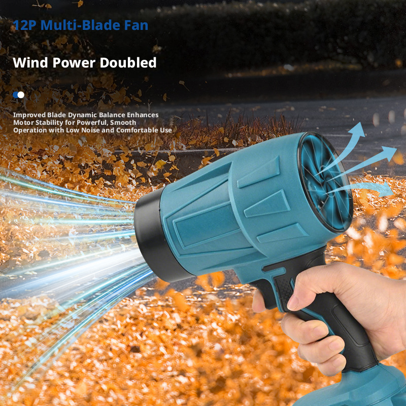 Cordless Brushless Turbo Blower 21V Handheld Electric Leaf Blower High-Power DIY Air Blower for Car Drying and Dust Removal