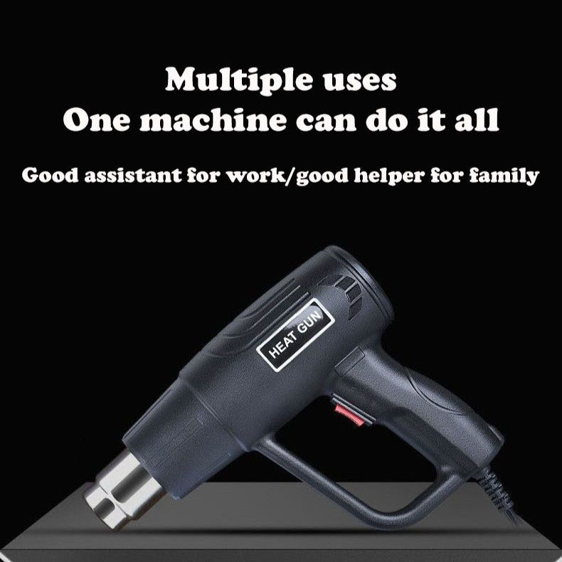 2000W Hot air Gun Home Commercial Car Film Baking Gun Hot air Gun Industrial Electric Heating Blowing Heat Shrink Film