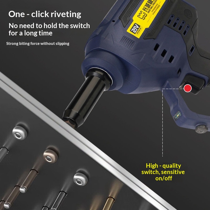 Lithium Battery Brushless Industrial Grade Electric Rivet Gun Pull Nail Gun Fully Automatic Charging Core Pulling