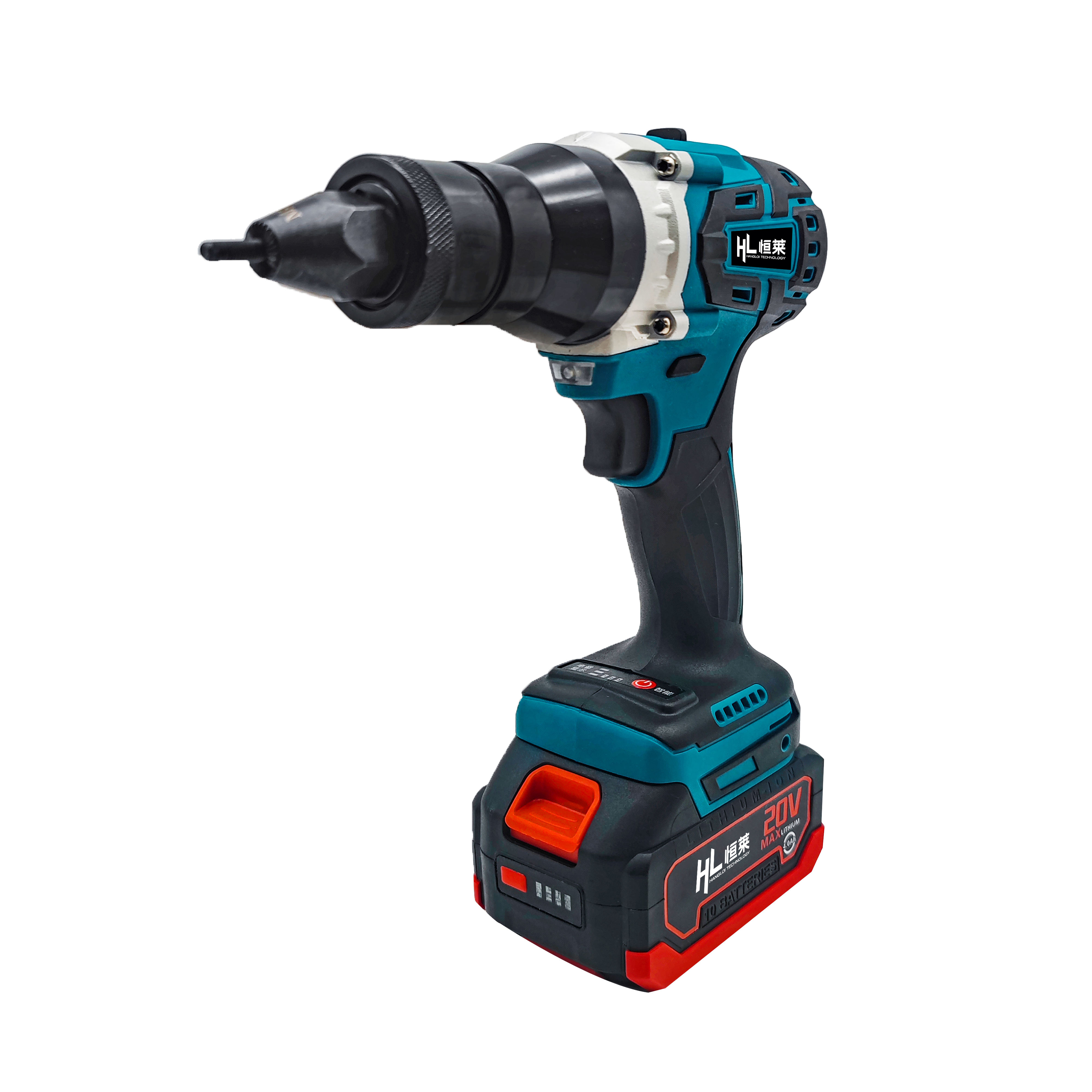 20V Cordless Brushless Motor Fully Automatic Industrial Lithium Battery Nut Riveting Gun M3-M12 Nut Rivet Machine Tool for DIY