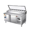 Glass Lid Commercial Pizza Prep Table with Refrigerated Direct Cooling