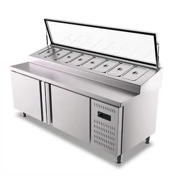 Commercial Salad Prep Table Refrigerated Preparation for Restaurant