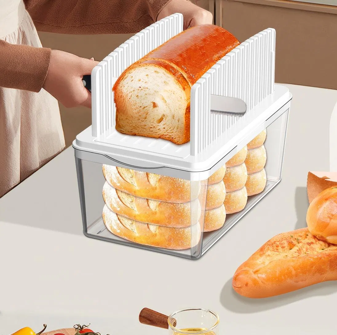 Foldable Bread Slicer with Removable Cutting Board and 9L Storage Box