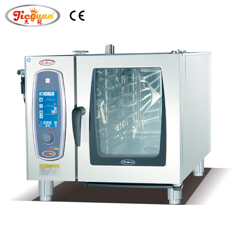 Professional Kitchen Commercial Digital 6 Tray Convection Bread Baking Machine Electric Combi Steamer Oven with CE