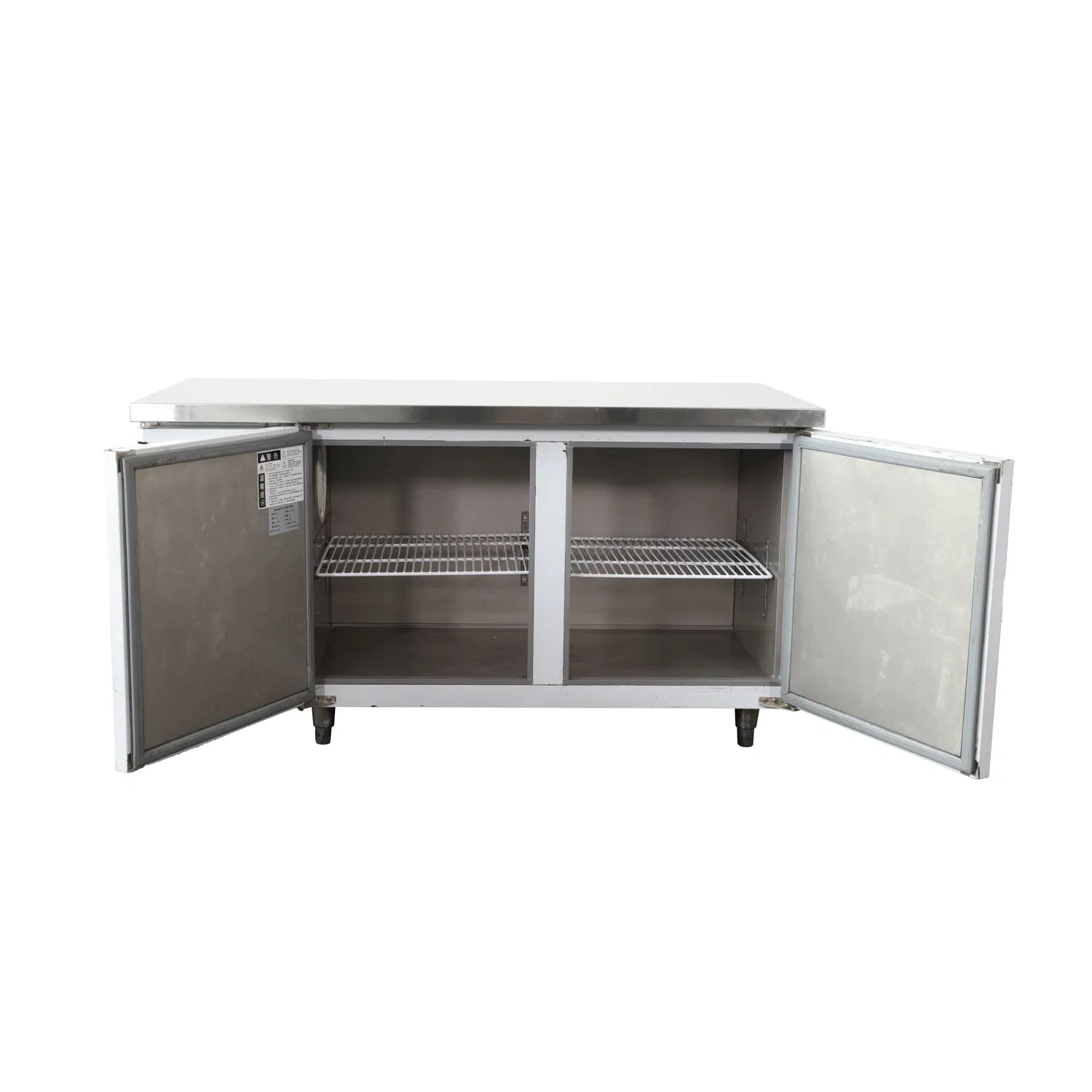 Two Door Commercial Refrigerated Prep Table with Stainless Steel Worktop
