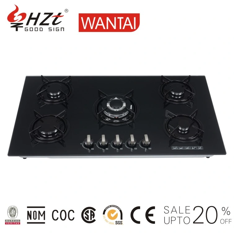 Home Kitchen Appliance New Model 5 Burner Gas Hob Gas Stove Gas Cooker Gas of White Colour