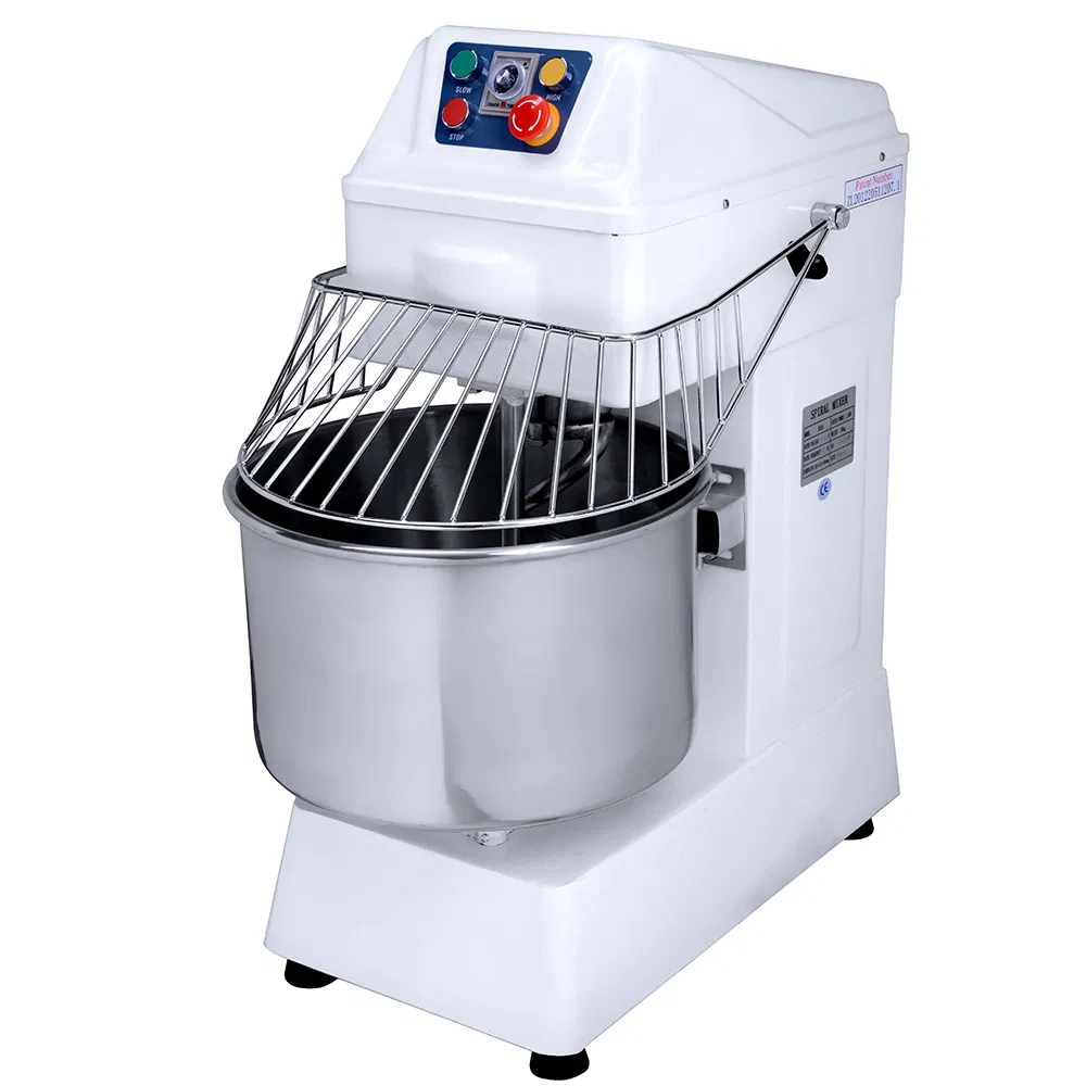 Double-Action &amp; Double-Speeds Spiral Mixer for Bread Dough Making Machine with Timer
