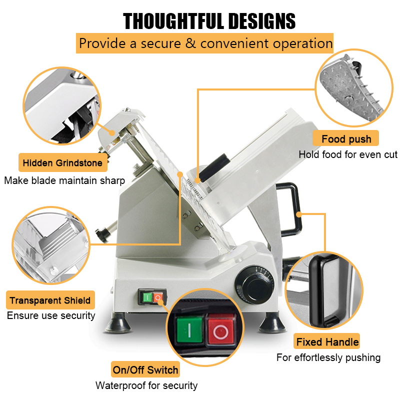 Commercial Food Slicer Meat Slicer Stainless Steel Semi Automatic Food Processing Machine