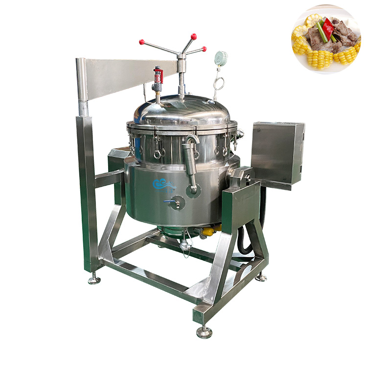 Stainless Steel Steam Commercial Bone Soup Meat High Pressure Cooker with Basket