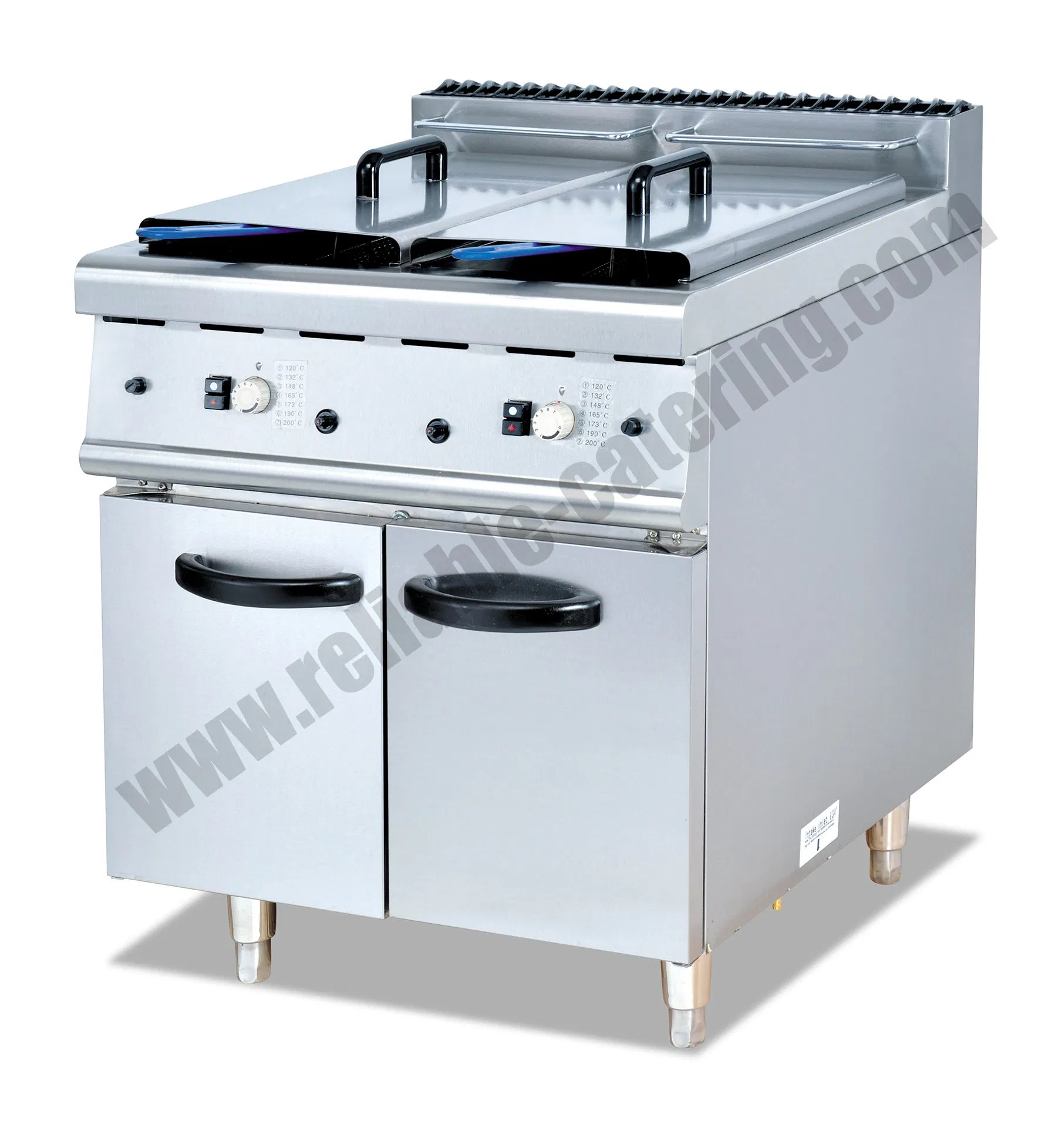 Industrial Gas Electric Chicken Fryer Machine French Fries Deep Fryer with Commercial Professional Restaurant 2 Baskets Double Tanks for Sales Price