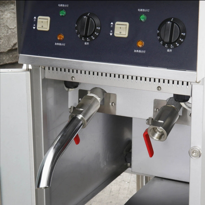 Commercial Free Standing Kitchen Equipment Stainless Steel Electric Turkey Deep Fat Fried Chicken Fish Chips Fryer for Fast Food with 2 Tank (DF-10L-2)