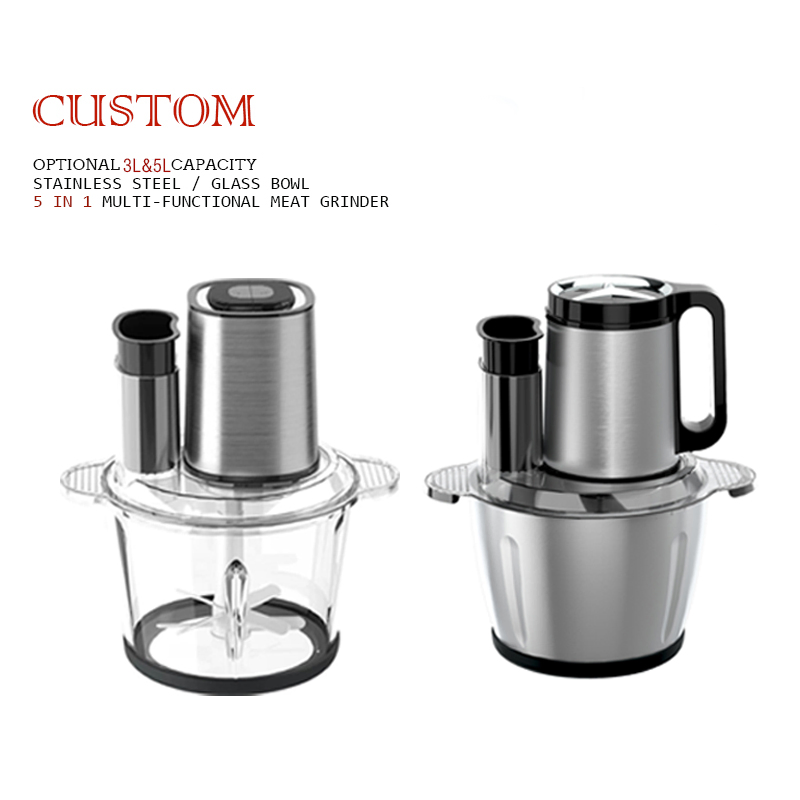 Jewin Household Electric 300W Mini Meat Grinder 3L/5L Kitchen Food Processor 5-in-1 Multi-Functional Stand/Table Meat Chopper