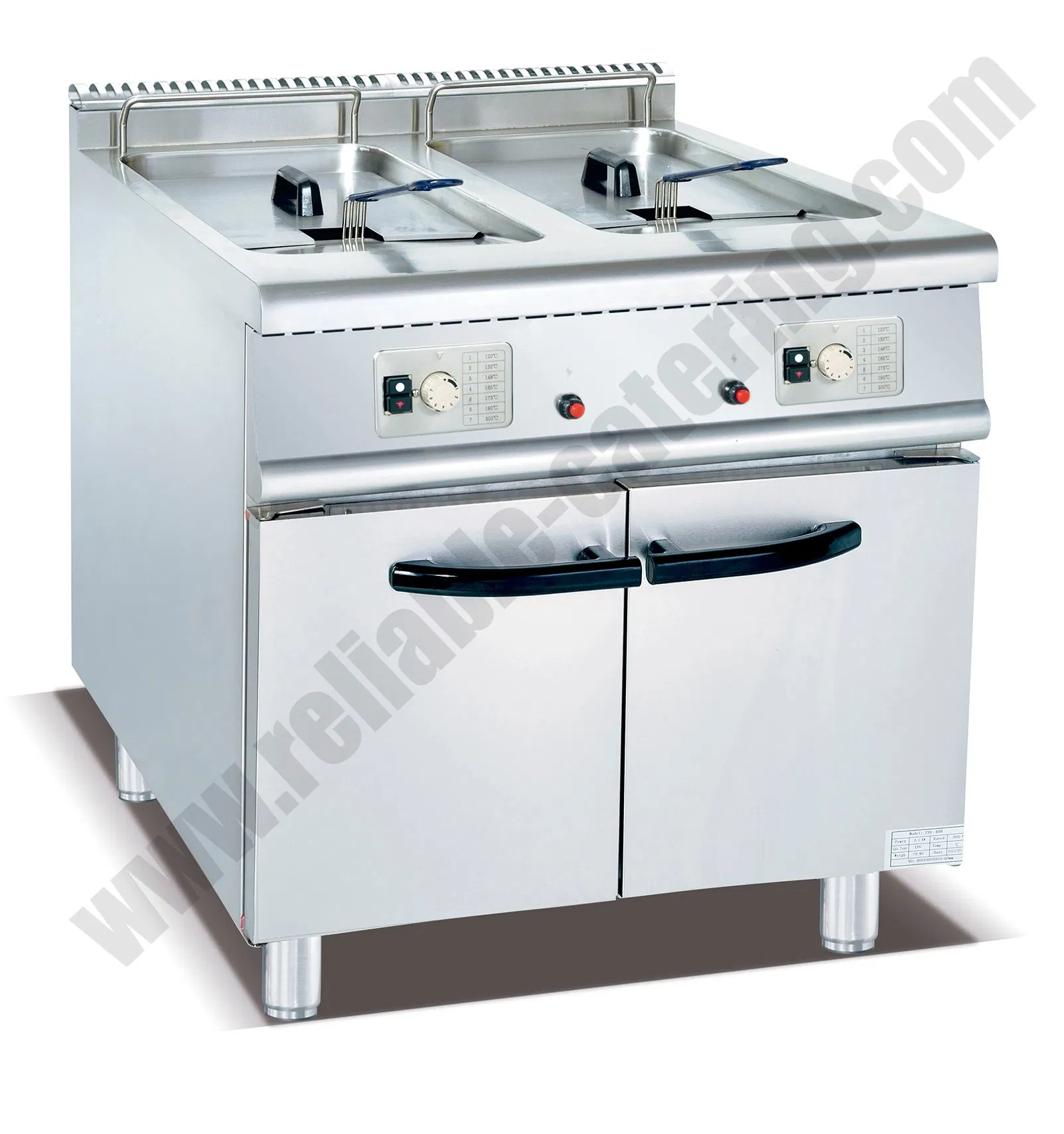 Industrial Gas Electric Chicken Fryer Machine French Fries Deep Fryer with Commercial Professional Restaurant 2 Baskets Double Tanks for Sales Price