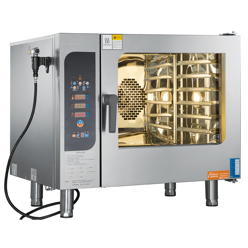 Touch-Screen 6 Pan Trays 1/1gn Stainless Steel Kitchen Equipment Machine Bread Combi Commercial Electric Baking Pizza Bakery Oven