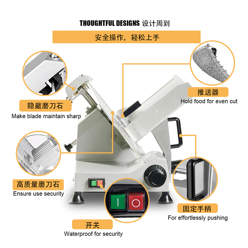 Home Desktop Small Frozen Beef Mutton Slicer Electric Semi-Automatic Mini Meat Slicer