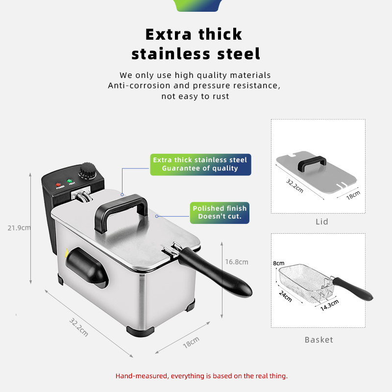 Commercial 3L Deep Fryer for Home Use, Single or Double Cylinder Screen Henny Penny Chicken Pressure Fryer