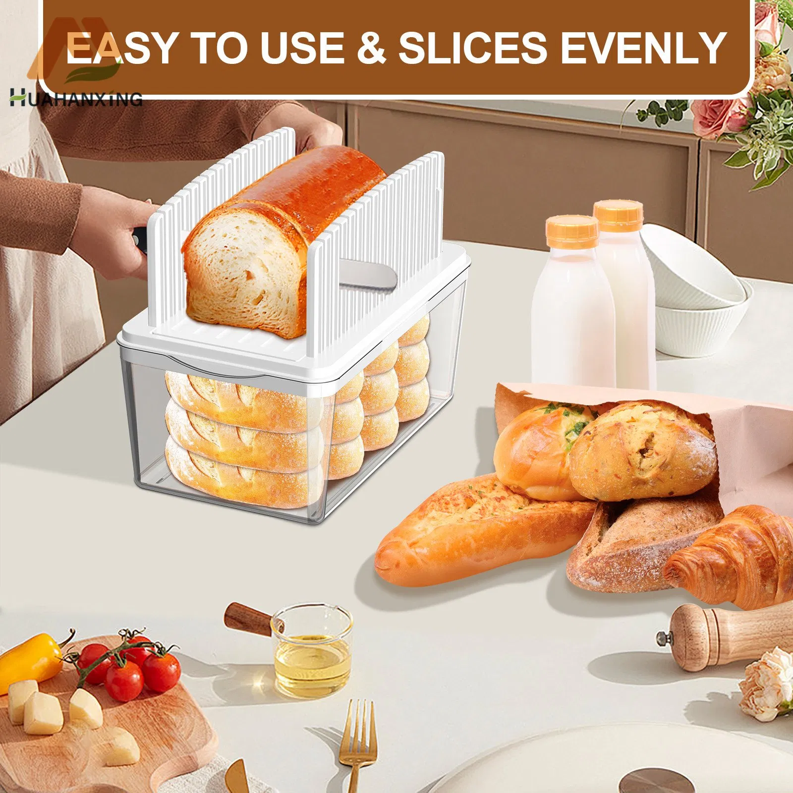 Bread Slicer Designed for Seamless Slicing and Crumb Management