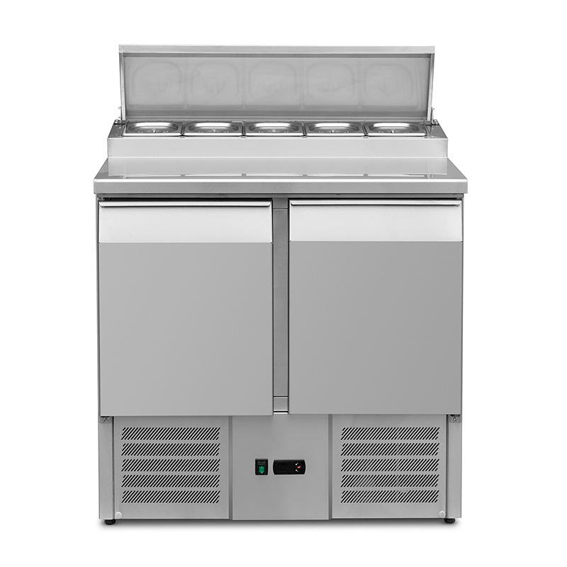 Commercial Digital Pizza Prep Table with Refrigerated Storage Solutions