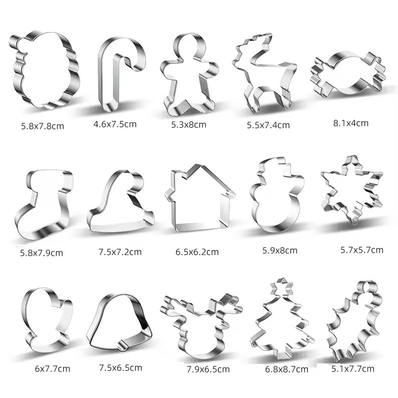 Christmas Stainless Steel Cookie Cutter DIY Baking Tool &amp; Biscuit Mold for Fruits &amp; Vegetables Instock