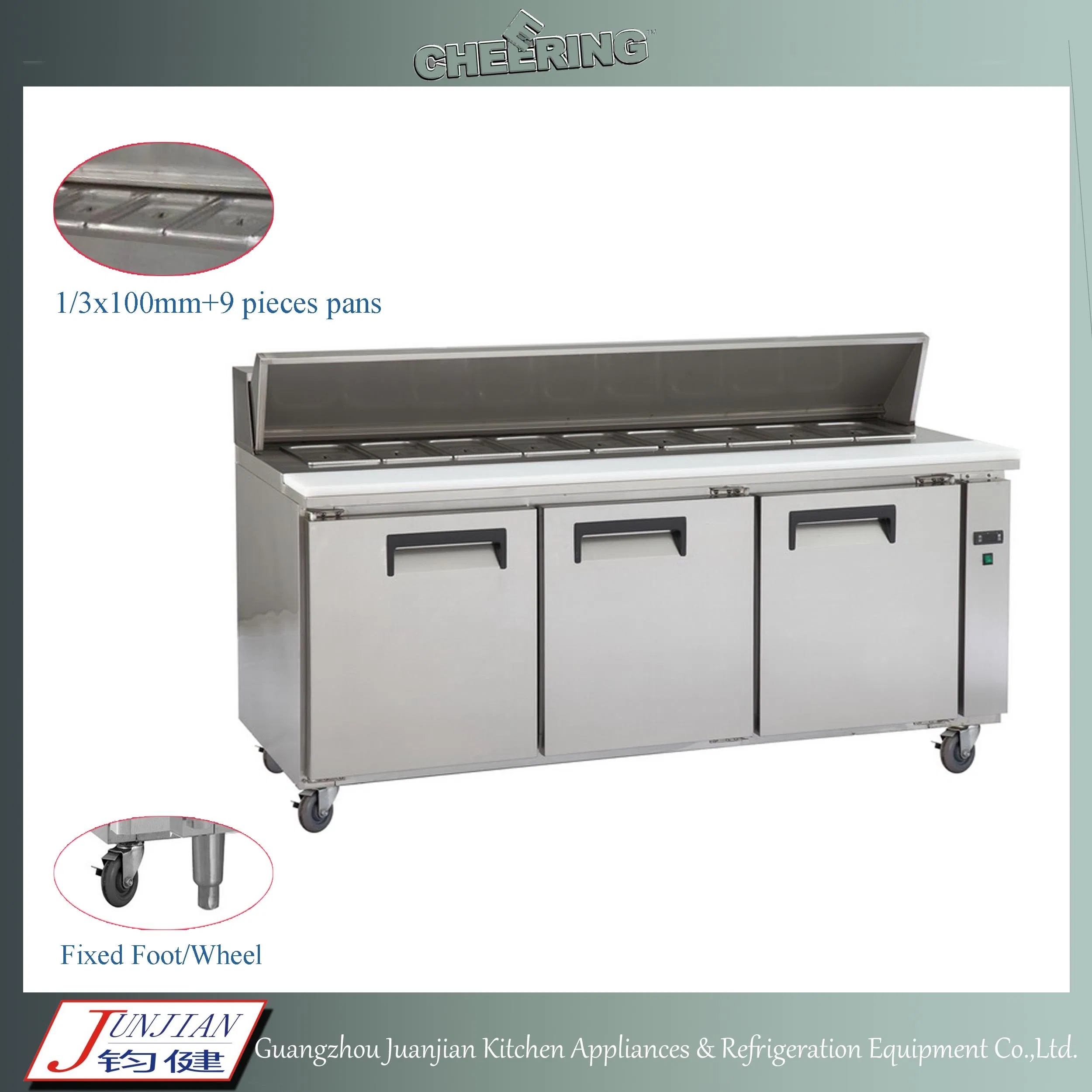 Commercial Refrigerated Prep Tables/Sandwich Refrigerator Cabinet for Sale 3 Doors