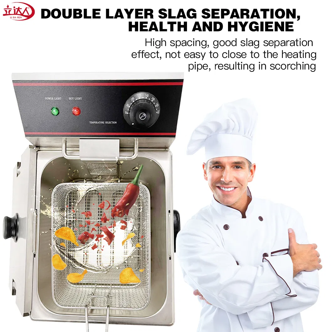 Ld-8L CE Approved Commercial One-Cylinder One-Basket Deep Fryer for Chips &amp; Wings