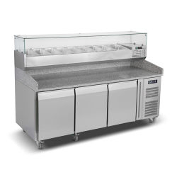 Commercial Salad Bar Counter Display Refrigerated Pizza Prep Table