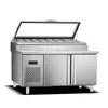 Glass Lid Commercial Pizza Prep Table with Refrigerated Direct Cooling