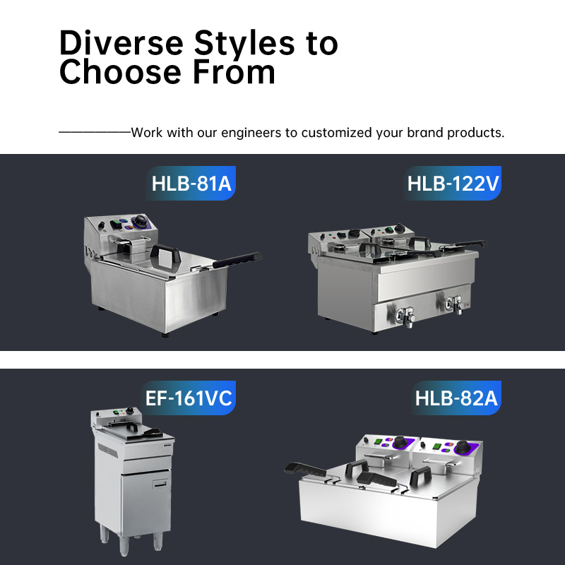 Heavybao Stainless Steel Commercial Restaurant Kitchen Equipment Electric Double Burner Large Capacity Countertop Electric Deep Fryer with Tap