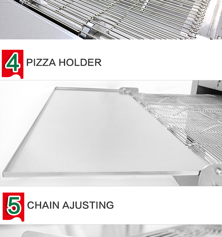 Full Stainless Steel Commercial Pizza Baking Equipment 18 Inch Pizza Electric Conveyor Pizza Oven with Stainless Steel Belt