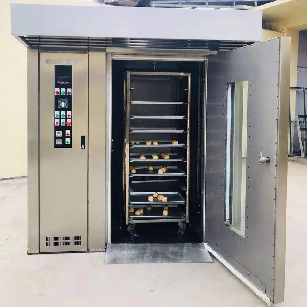 Commercial Electric Gas Diesel Oil Bread Baking Rotary Trolley Rack Tunnel Oven